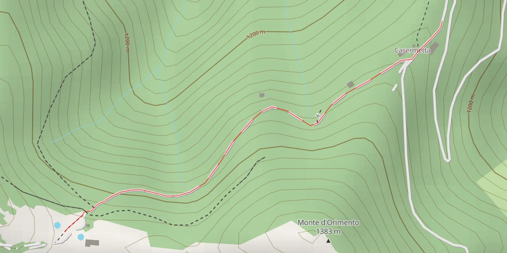 Map of the trail for sentiero della transumanza