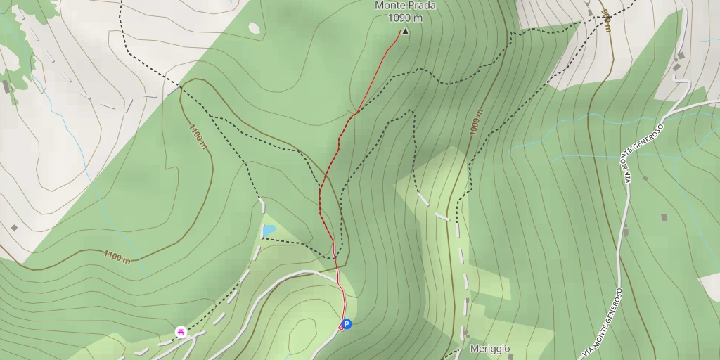 Map of the trail for Monte Prada