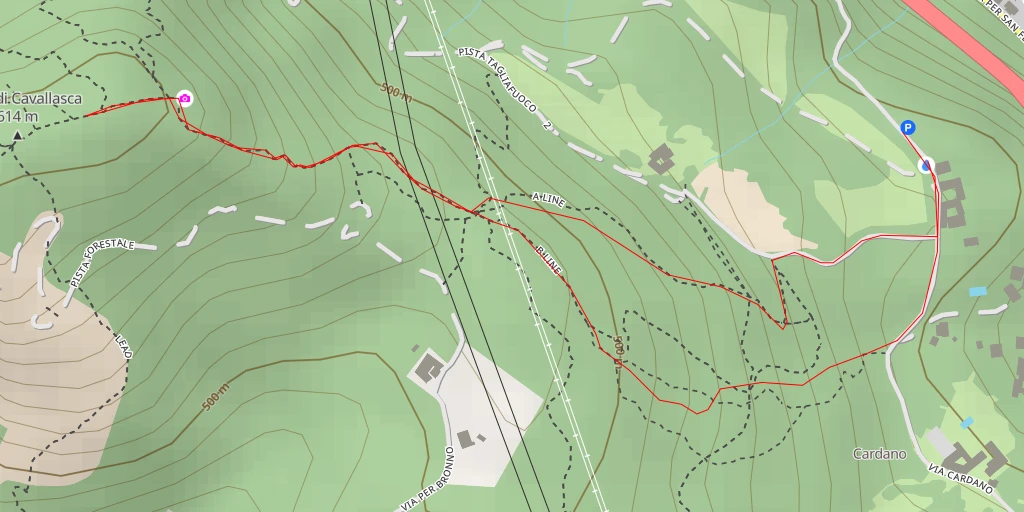 Map of the trail for Sasso di Cavallasca