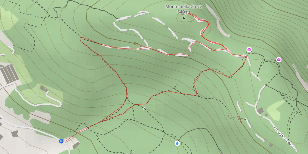 Carte de l'itinéraire :  Monte della Croce