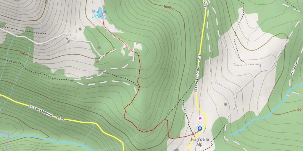 Map of the trail for Bolla di Ermogna