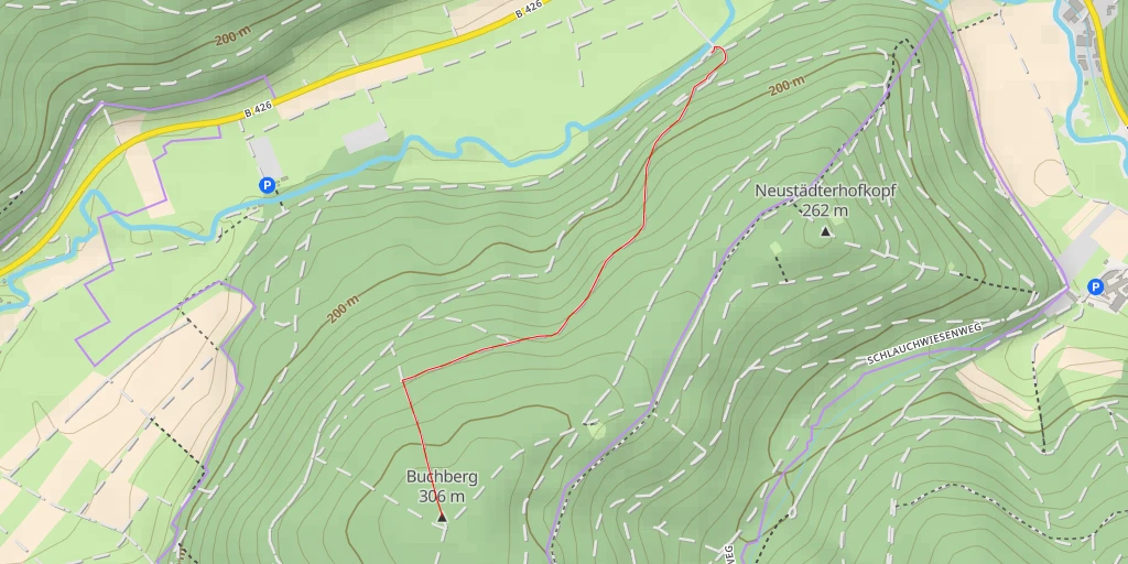 Map of the trail for Buchberg