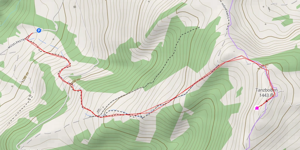 Carte de l'itinéraire :  Tanzbodenhütte