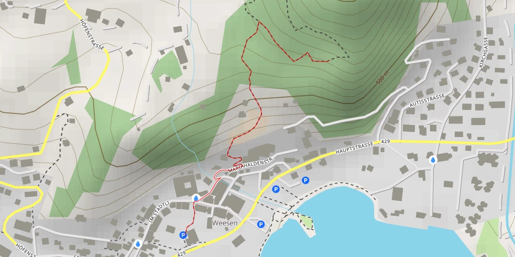 Map of the trail for Kapfenbergstrasse - Weesen