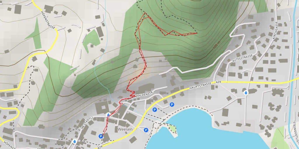 Map of the trail for Rebbergstrasse - Weesen