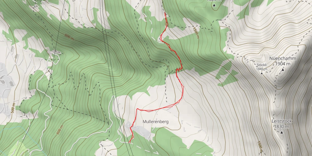 Map of the trail for Sattelboden - Mollis