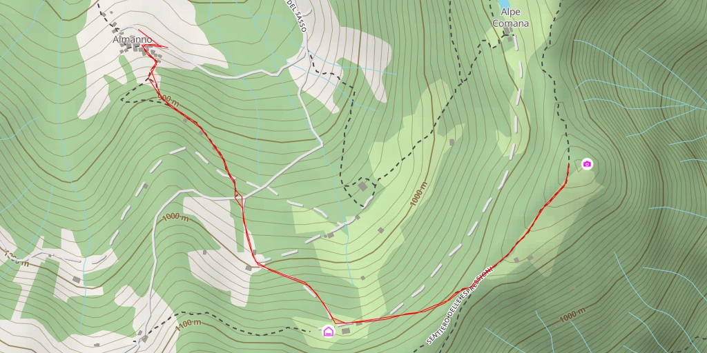 Map of the trail for Pian d'Erba