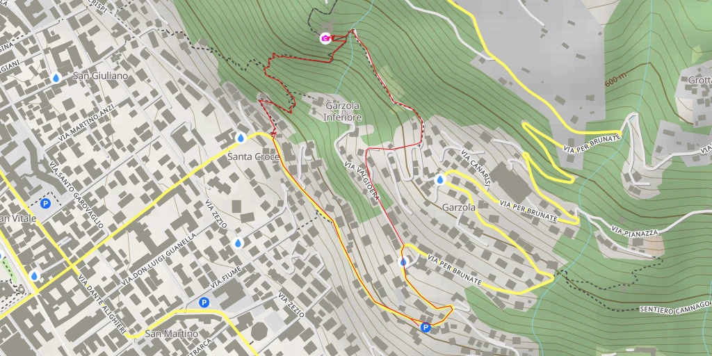 Map of the trail for Salita San Donato - Salita San Donato - Como