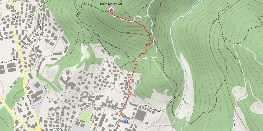 Carte de l'itinéraire :  Baita Monte Goi