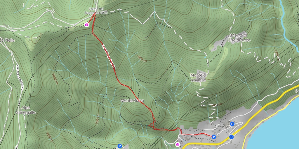 Map of the trail for sentee la culman - Moltrasio