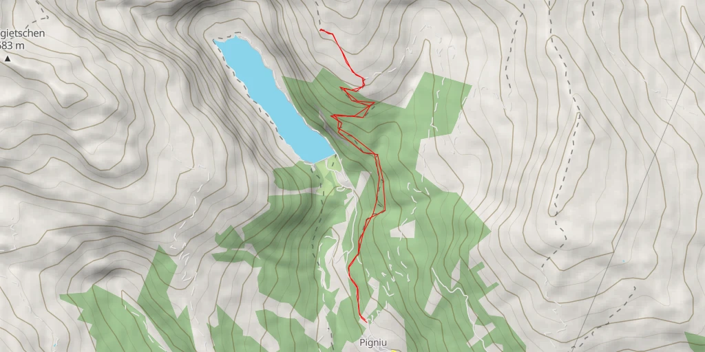 Map of the trail for Alp Mér - Sut Il Grep - Ilanz/Glion