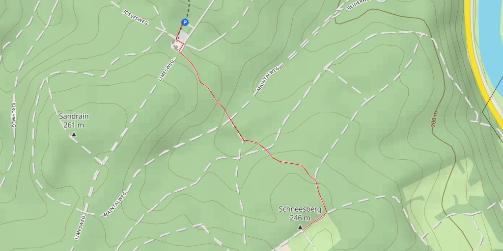 Map of the trail for Schneesberg