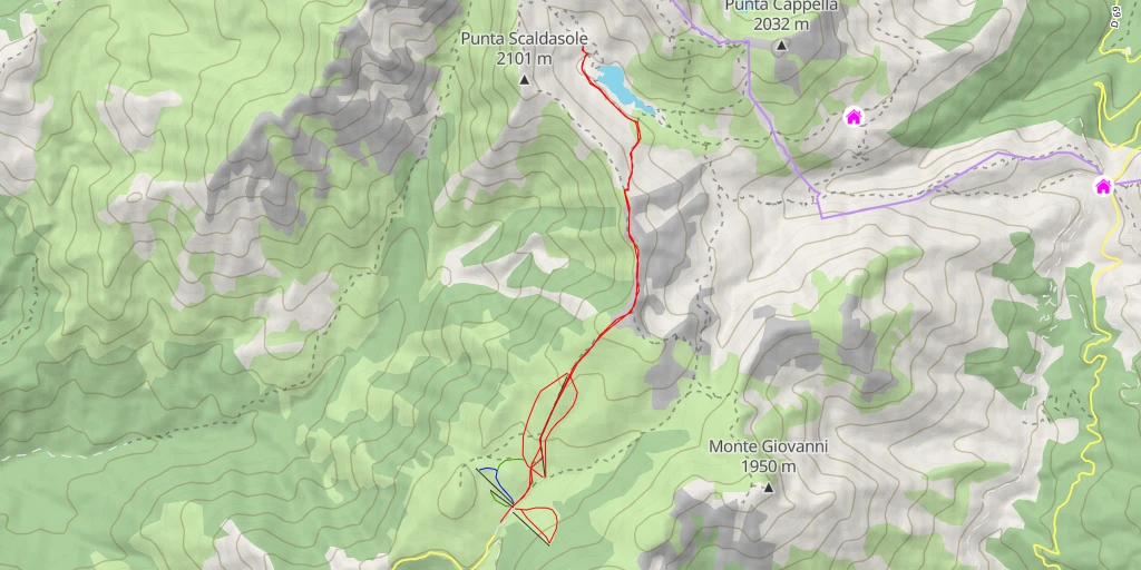 Map of the trail for Fontaine de Buona Cena - GR20