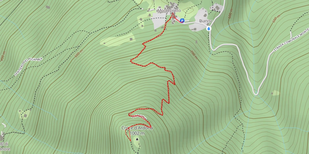 Carte de l'itinéraire :  Croce d'Ardona