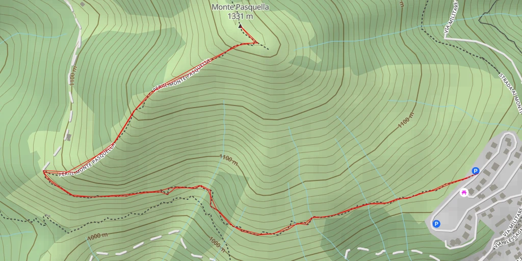 Map of the trail for Monte Pasquella