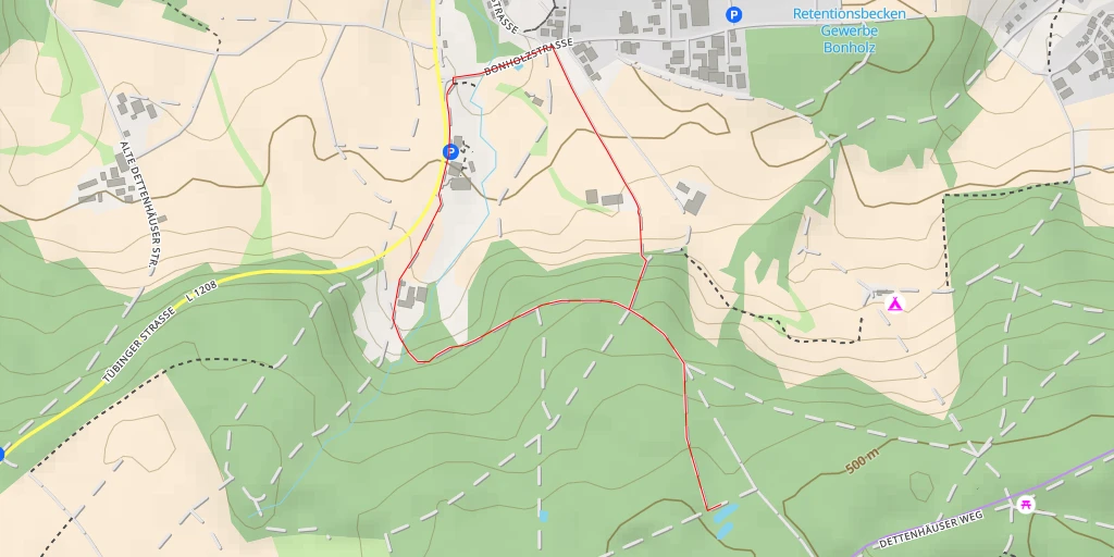 Map of the trail for Dettenhäuser Weg