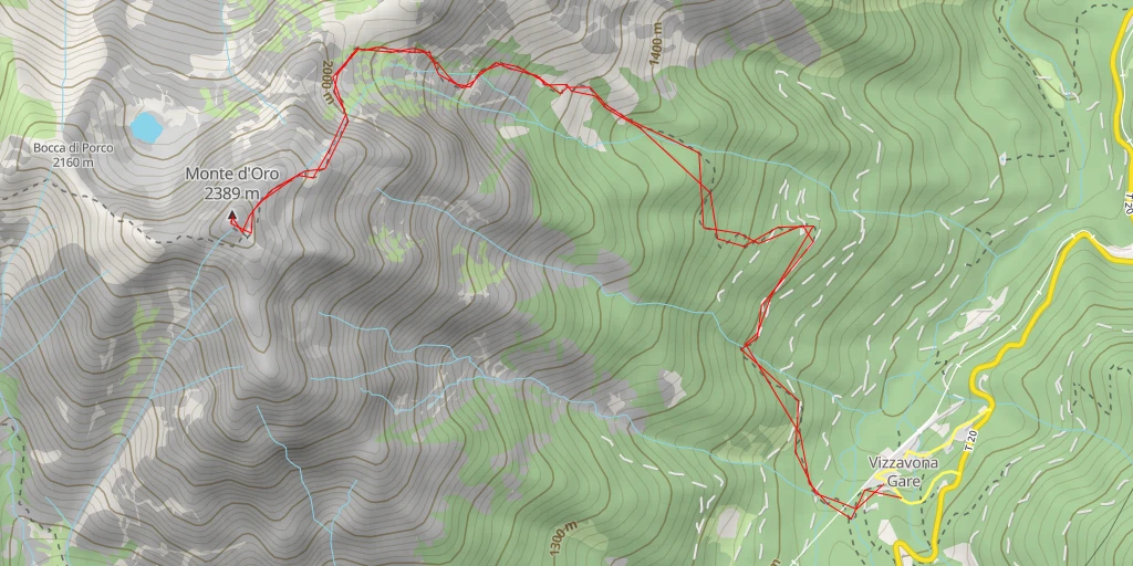 Map of the trail for Monte d'Oro