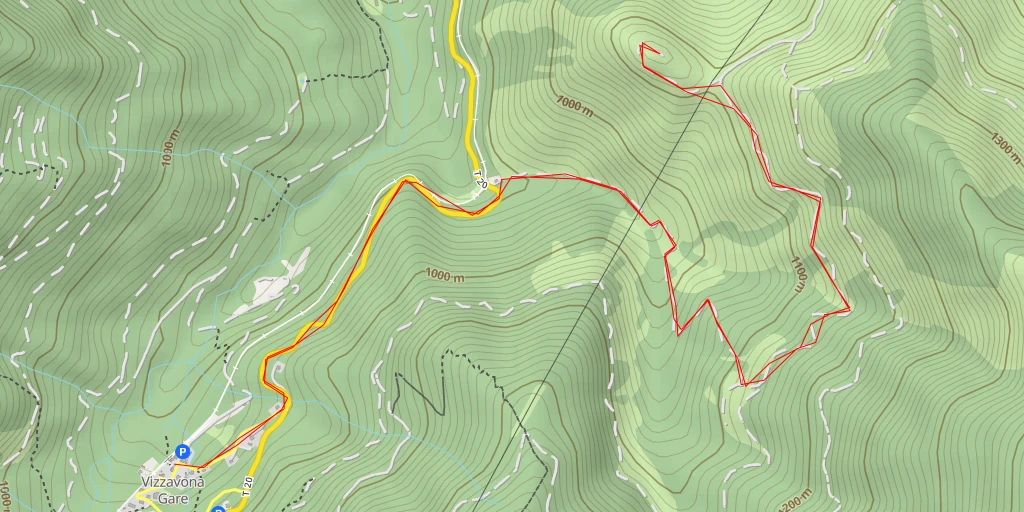 Map of the trail for Cabane de Tattone - T 20