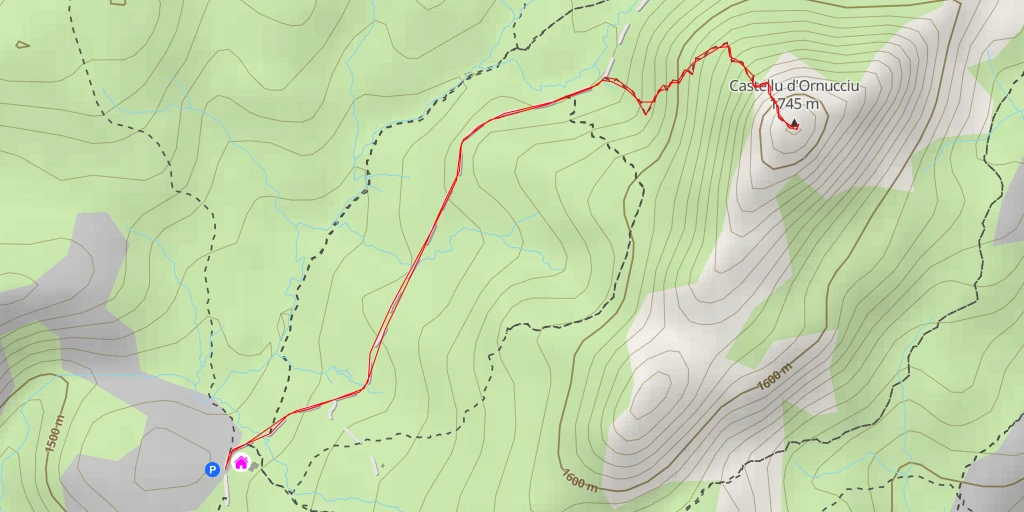 Map of the trail for Castellu d'Ornucciu