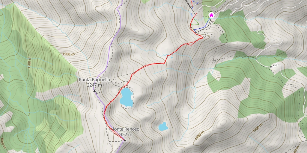 Map of the trail for Monte Renoso