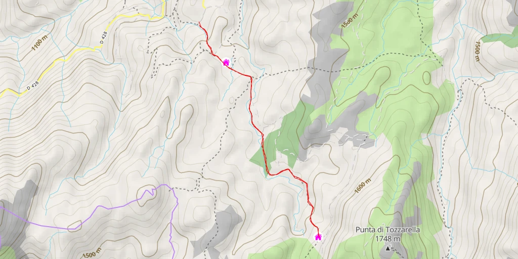 Map of the trail for Bergerie I Croci