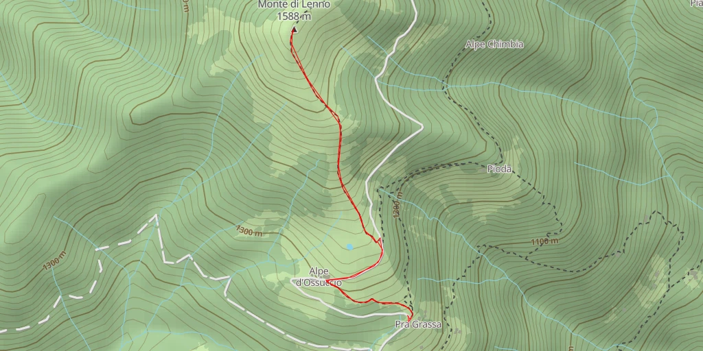 Carte de l'itinéraire :  Monte di Lenno