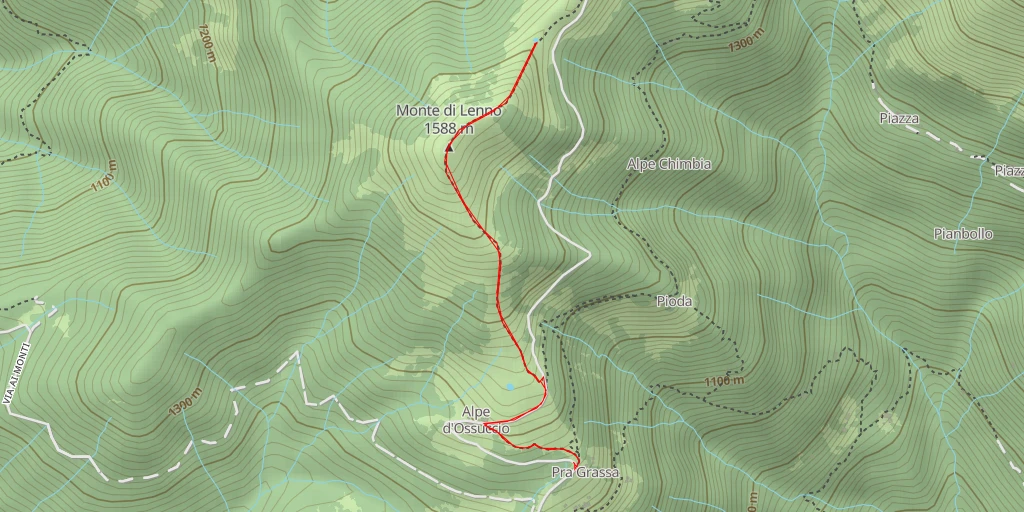 Carte de l'itinéraire :  Monte di Lenno - Cresta N - Monte di Lenno - Cresta N - Tremezzina