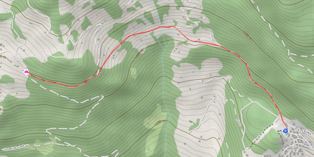 Carte de l'itinéraire :  Via d'Alp Veglia - Ilanz/Glion