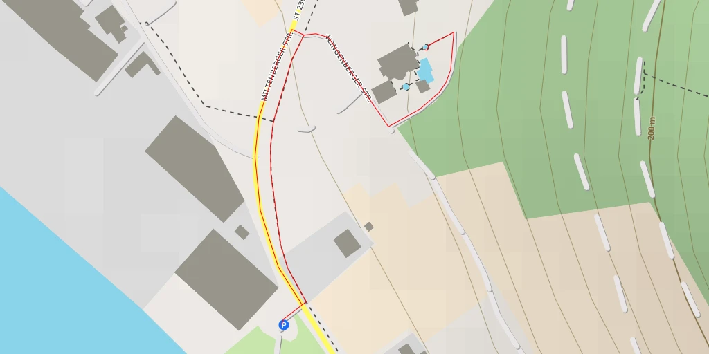 Map of the trail for Klingenberger Straße