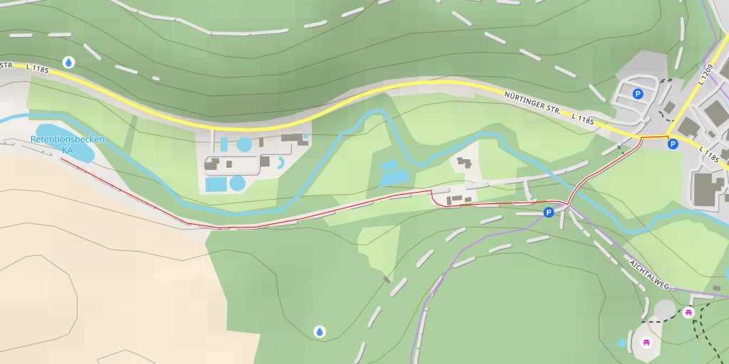 Map of the trail for Retentionsbecken KA