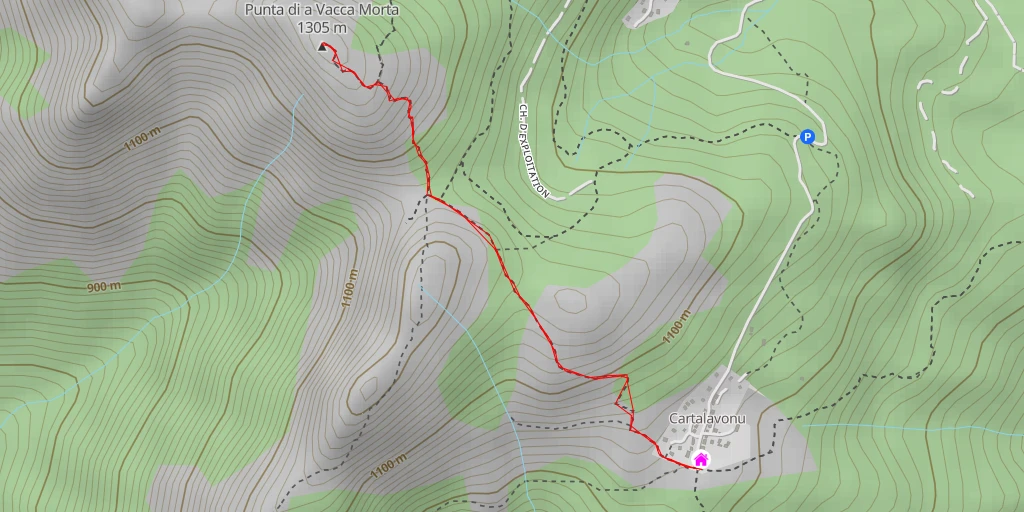 Map of the trail for Punta di a Vacca Morta