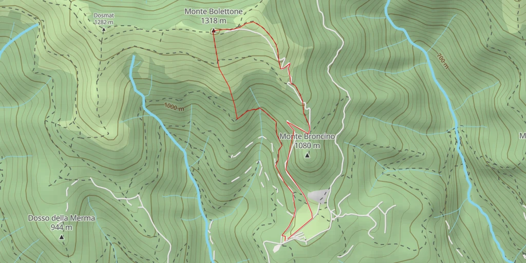 Carte de l'itinéraire :  Doss da la Mùla