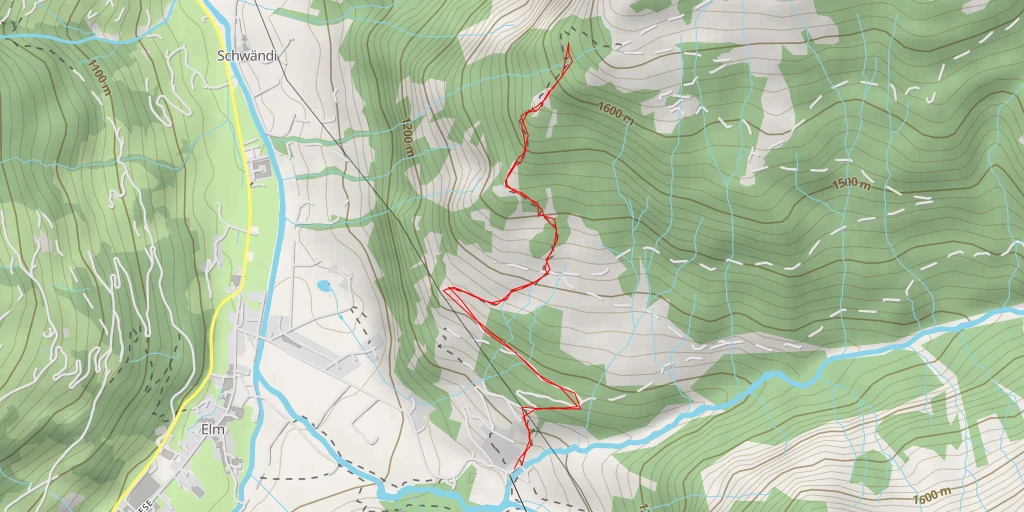 Carte de l'itinéraire :  Ober Windegg - Glarus Süd