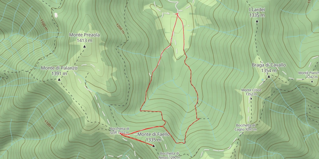 Map of the trail for Monte di Faello