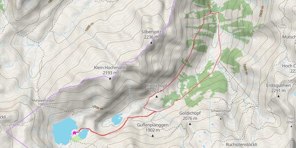 Carte de l'itinéraire :  Murgseehütte