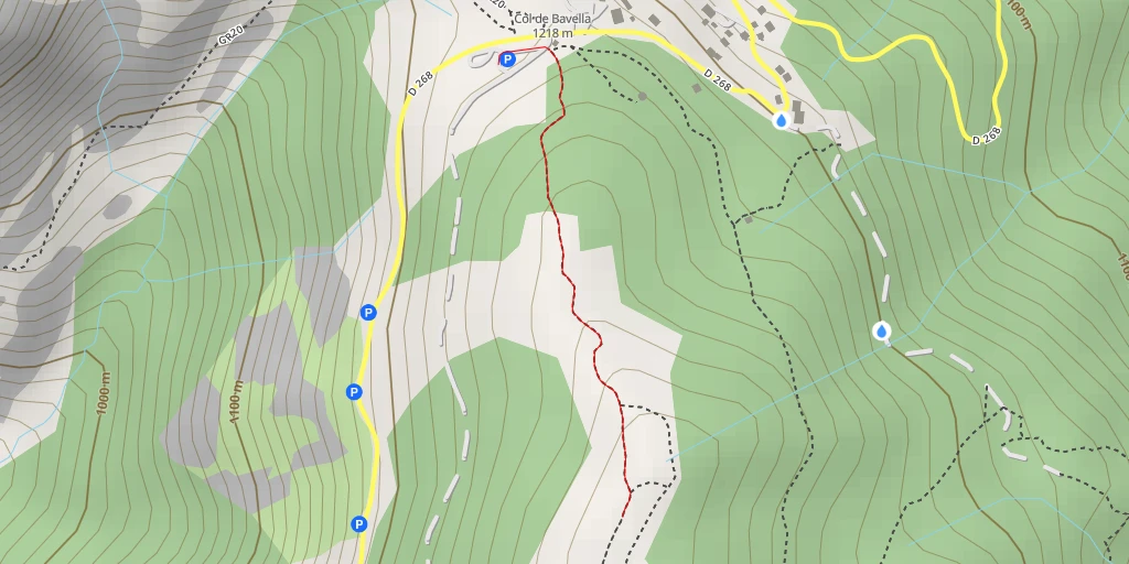 Map of the trail for Strada di Bavedda