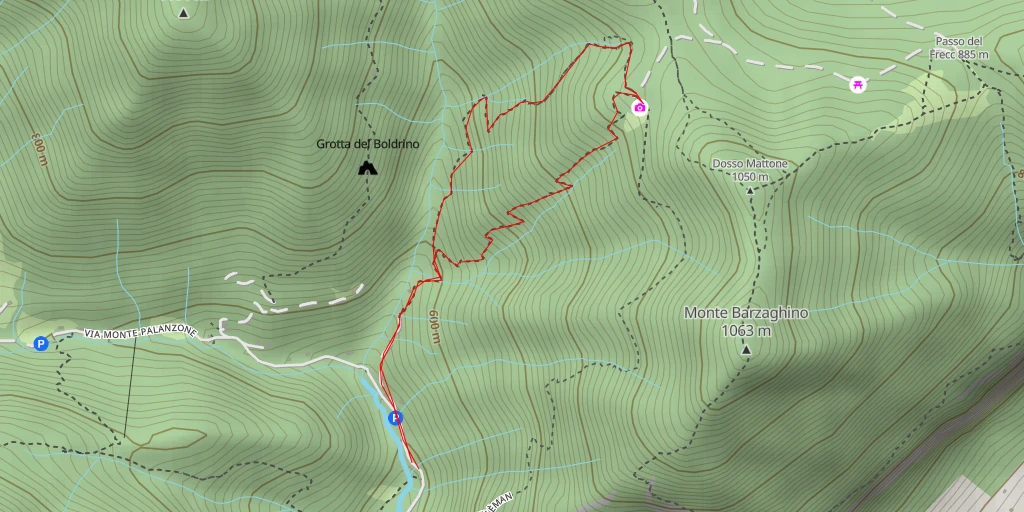 Map of the trail for La casetta - Rezzago