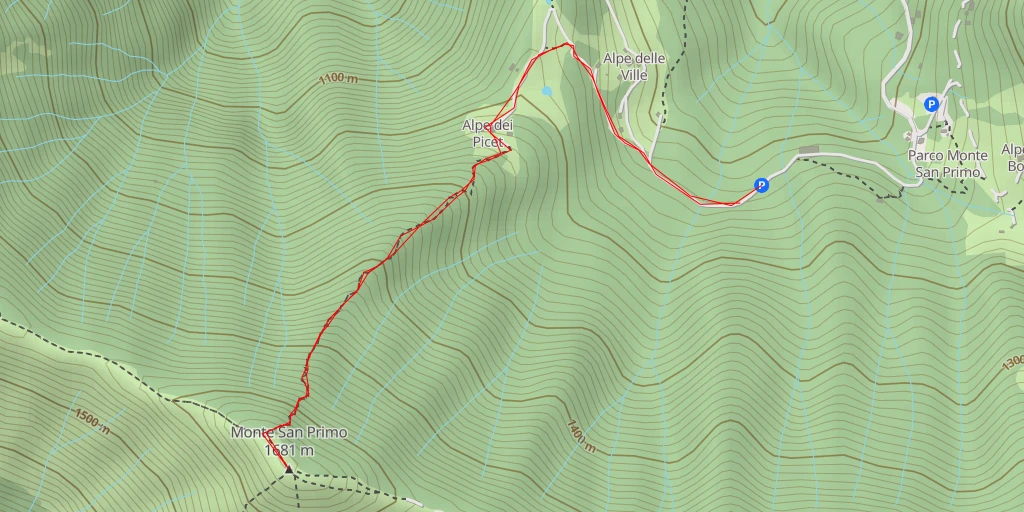 Carte de l'itinéraire :  Monte San Primo