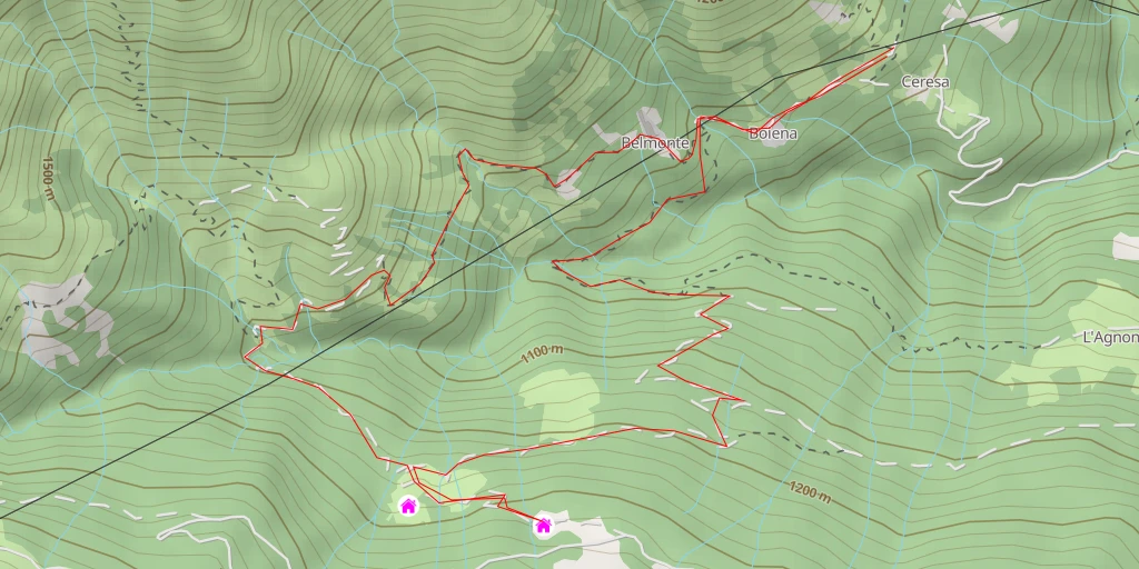 Map of the trail for Rifugio Mottafoiada