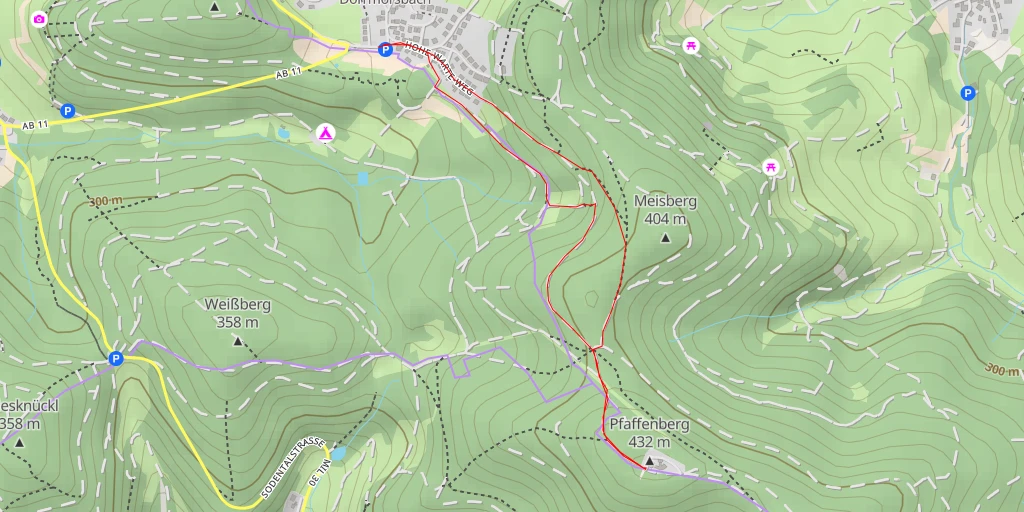 Map of the trail for Pfaffenberg