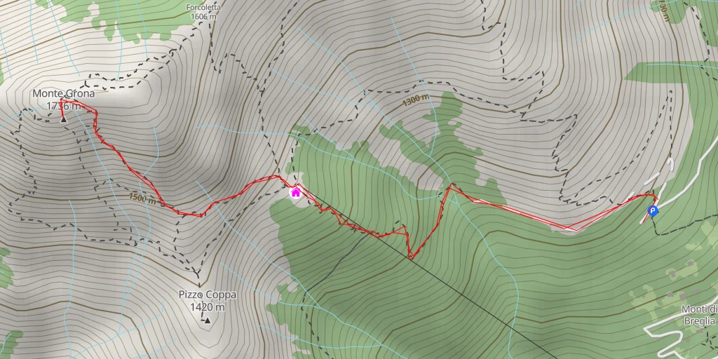 Map of the trail for Monte Grona