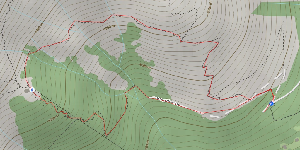 Map of the trail for Rifugio Menaggio