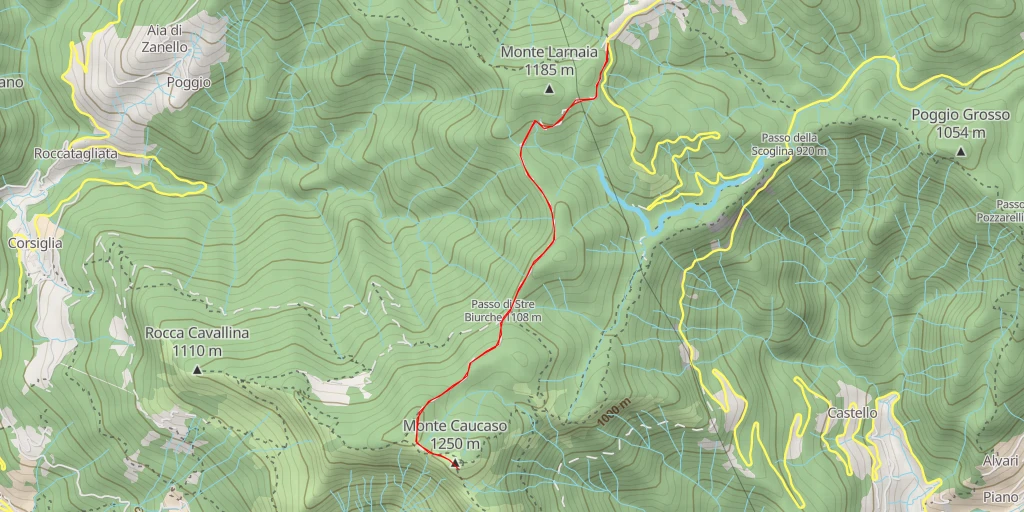 Carte de l'itinéraire :  Rifugio Monte Caucaso