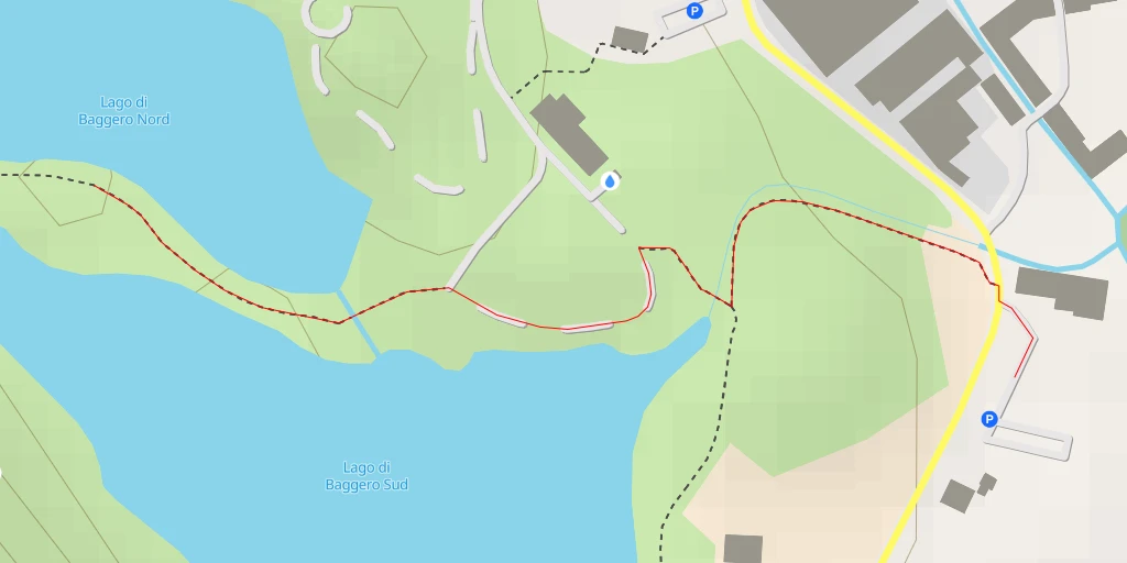 Map of the trail for Lago di Baggero Nord