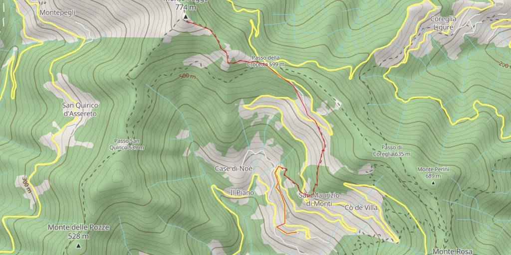 Map of the trail for Rifugio Margherita