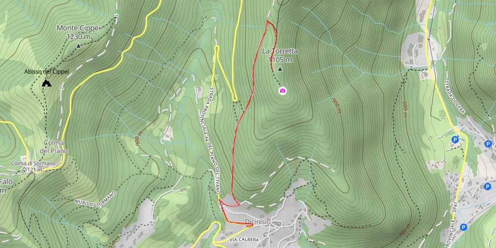 Map of the trail for La Torretta