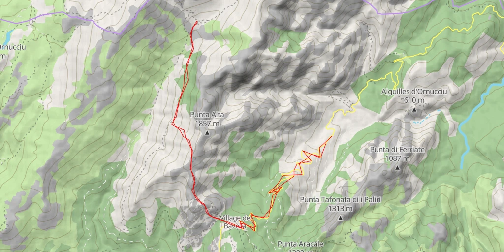 Map of the trail for Bergerie d'Asinau