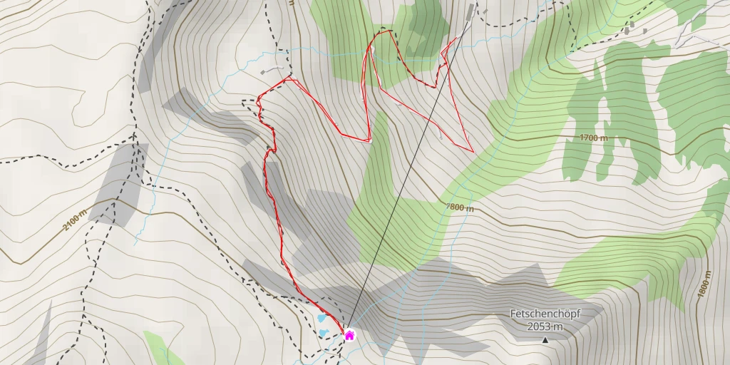 Map of the trail for SAC Spitzmeilenhütte