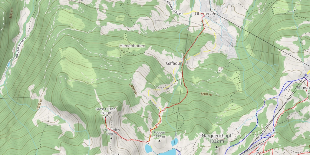 Map of the trail for Gross Güslen