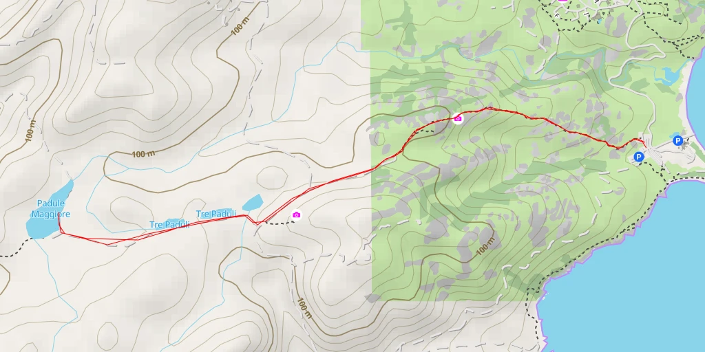 Map of the trail for Padule Maggiore